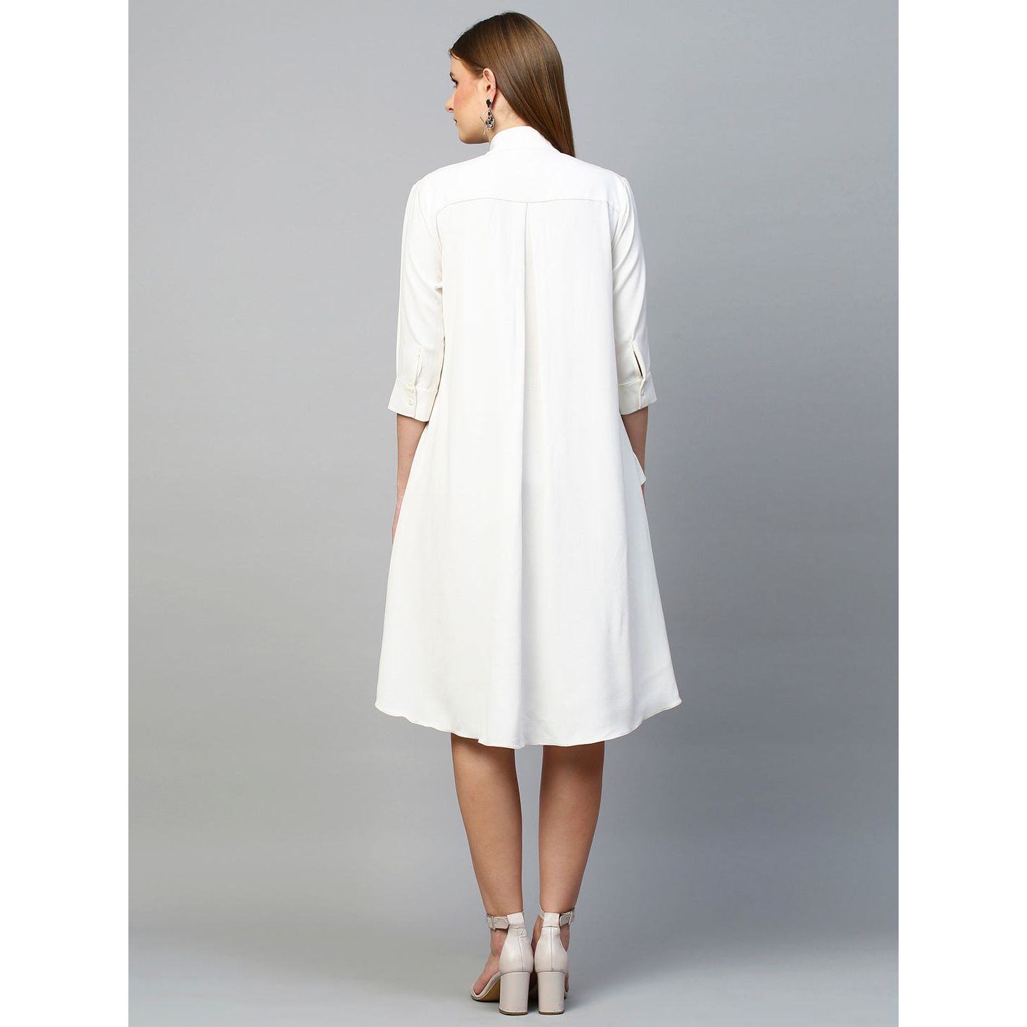 Flared layered shirt dress