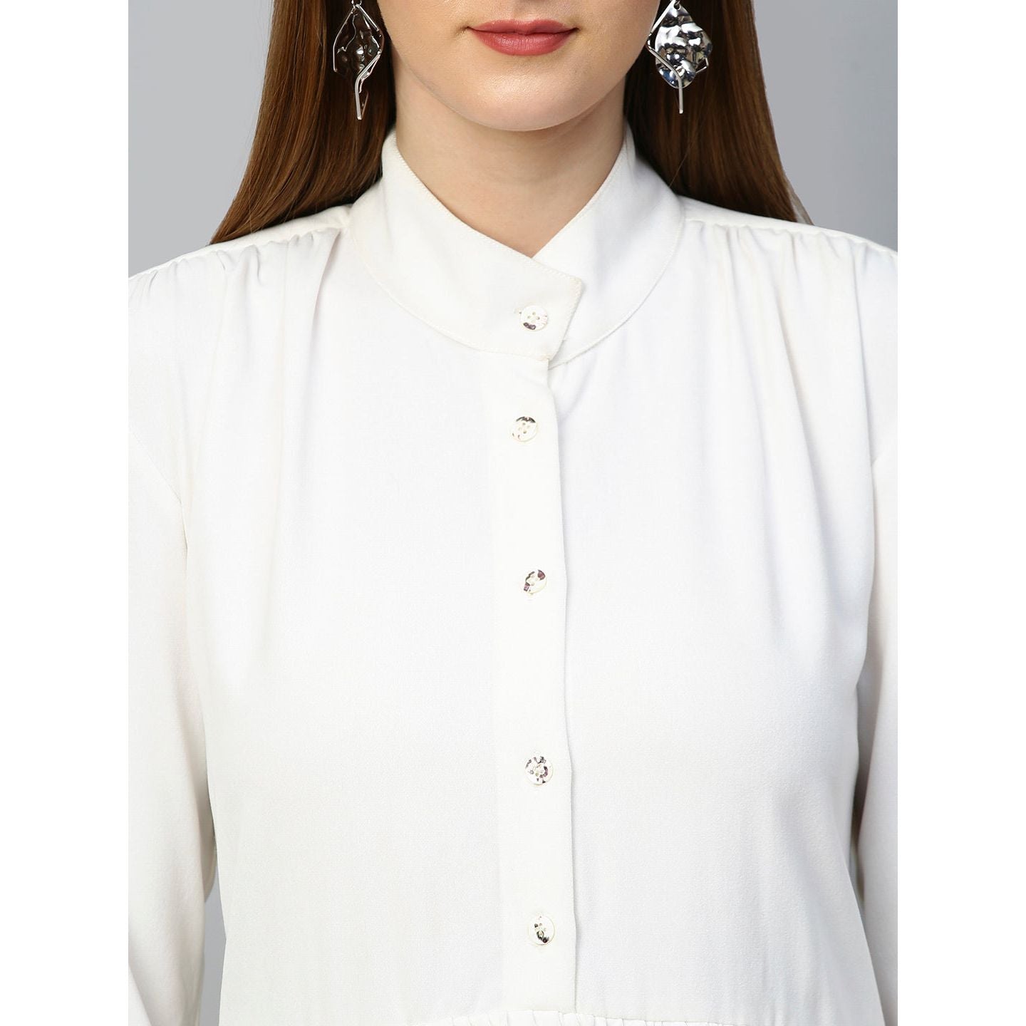 Flared layered shirt dress