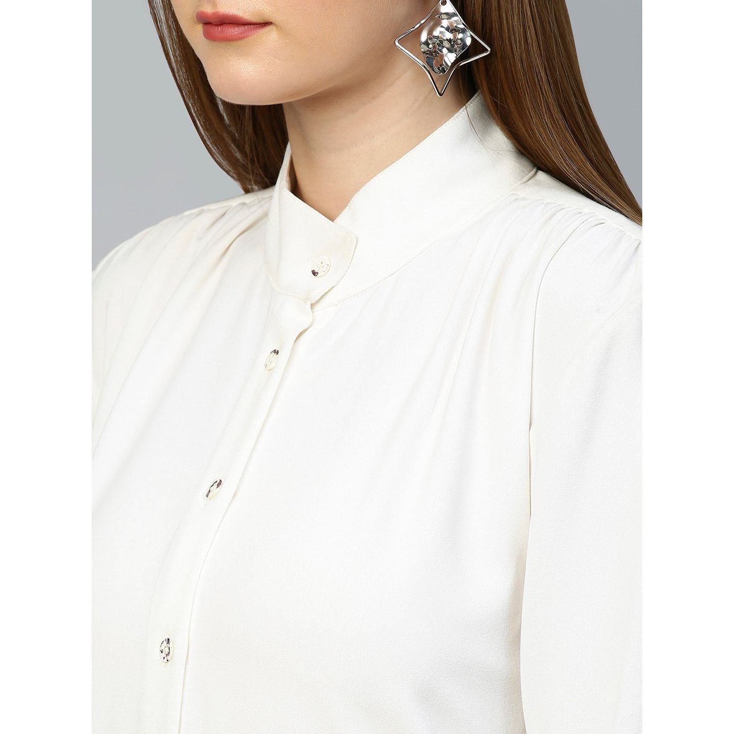 Flared layered shirt dress