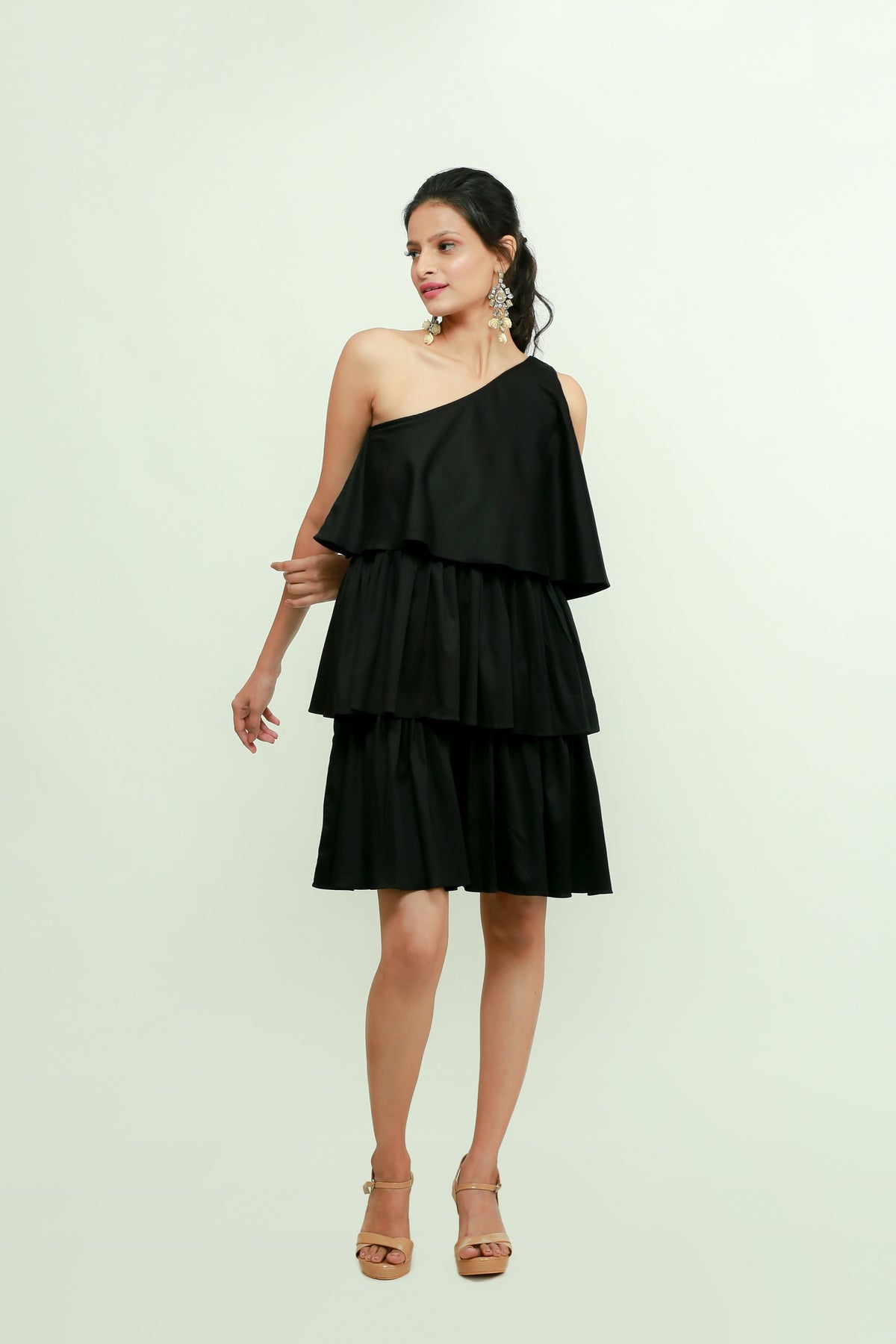 Black 3 tiered dress