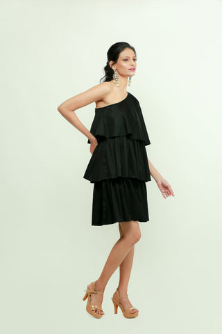 Black 3 tiered dress