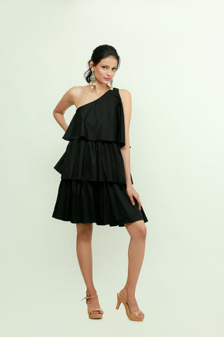 Black 3 tiered dress