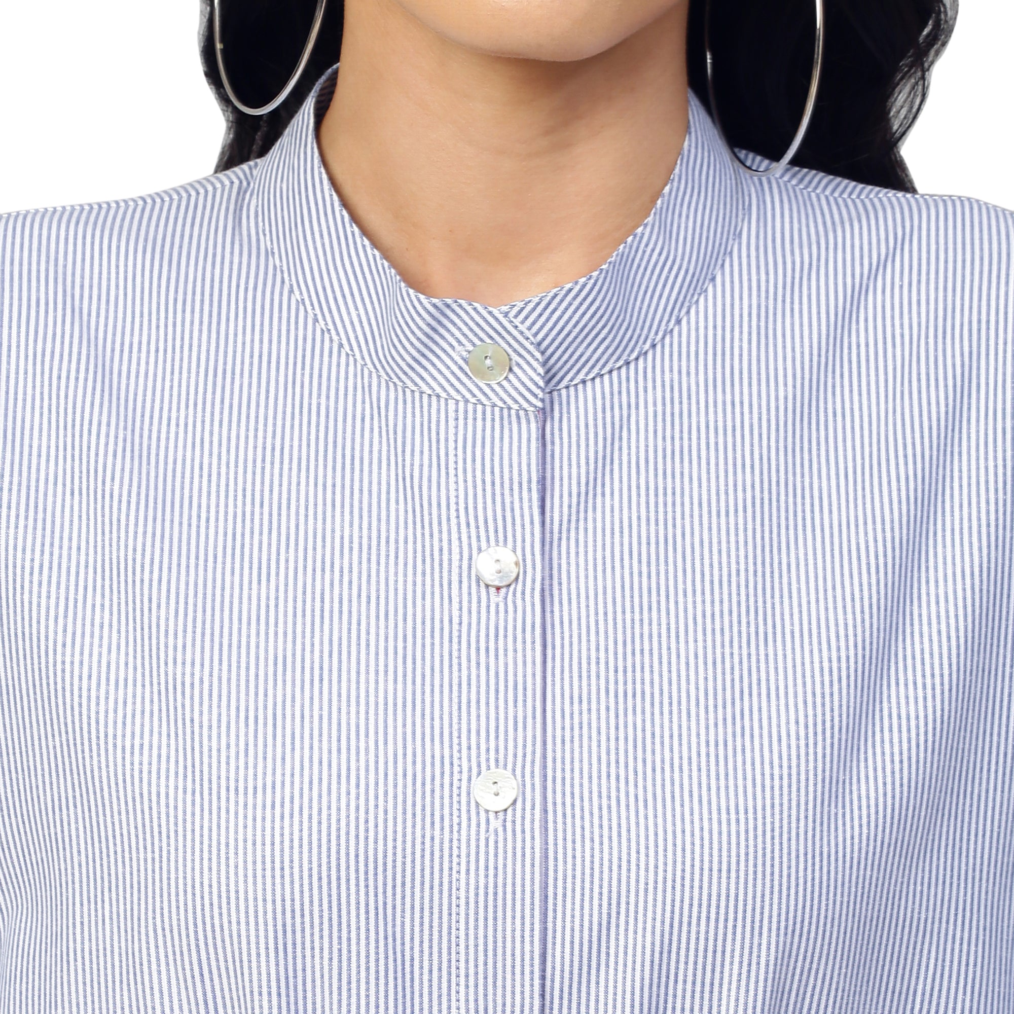 Red, light blue and dark blue jumpsuit