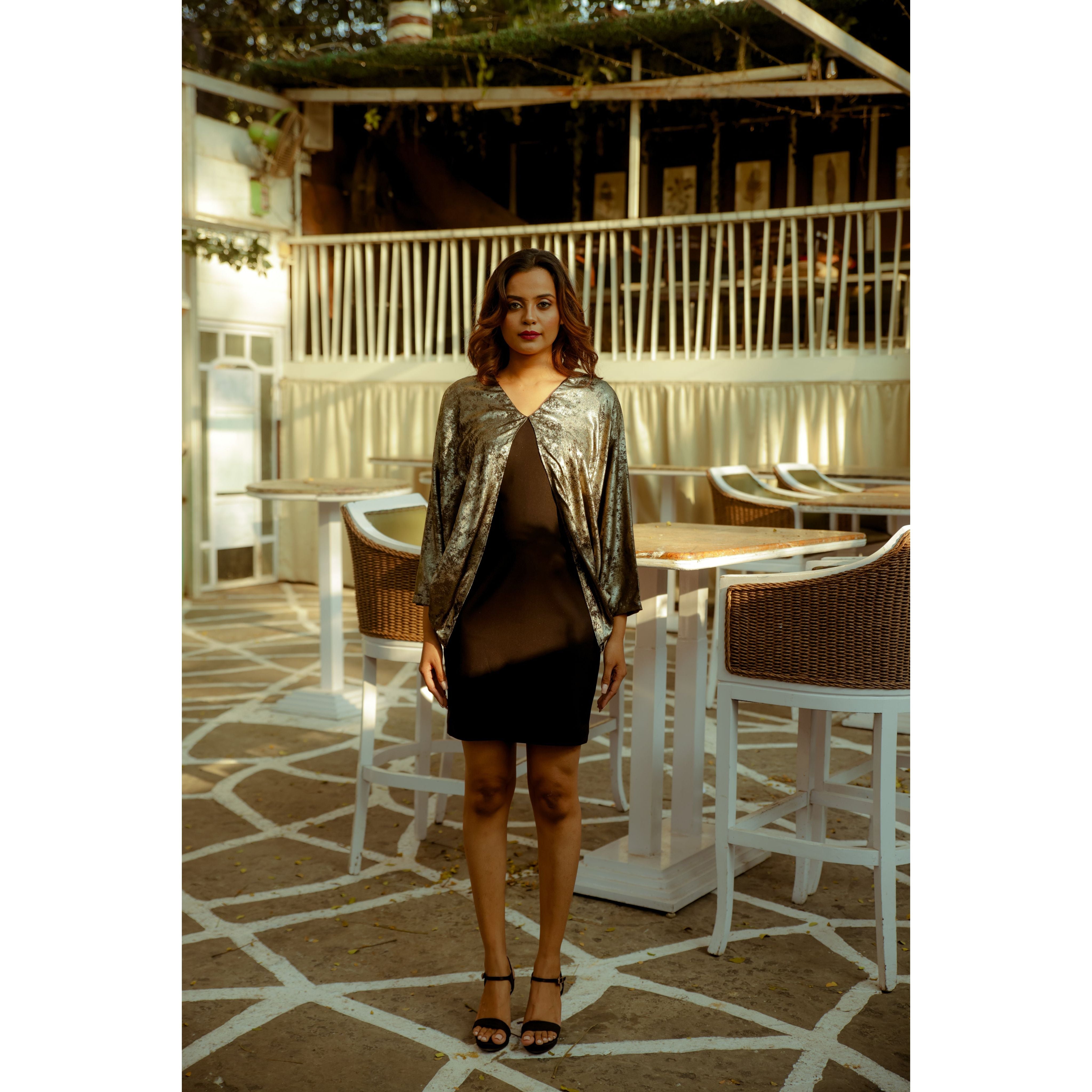 Dress with cape feature