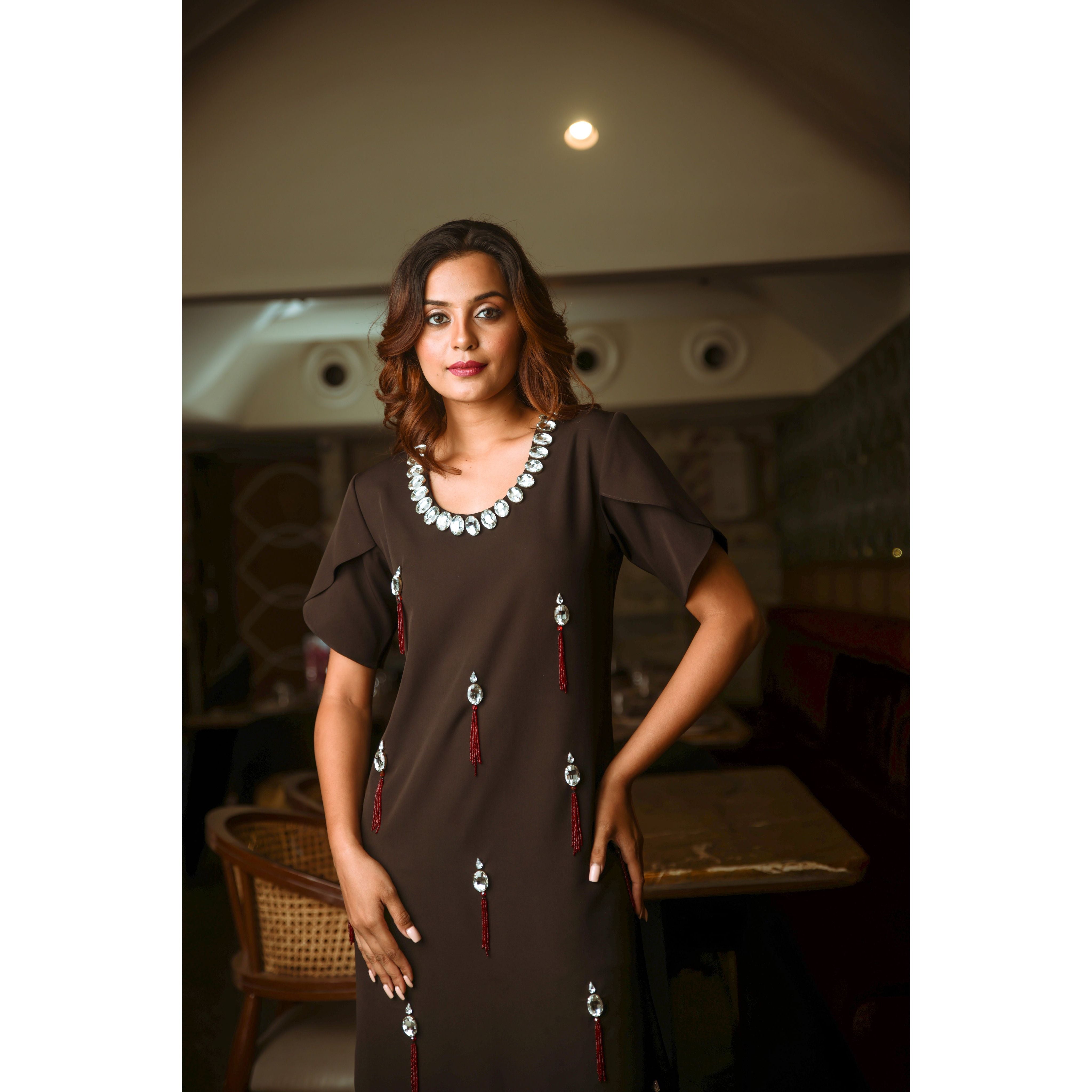 Long embellished dress