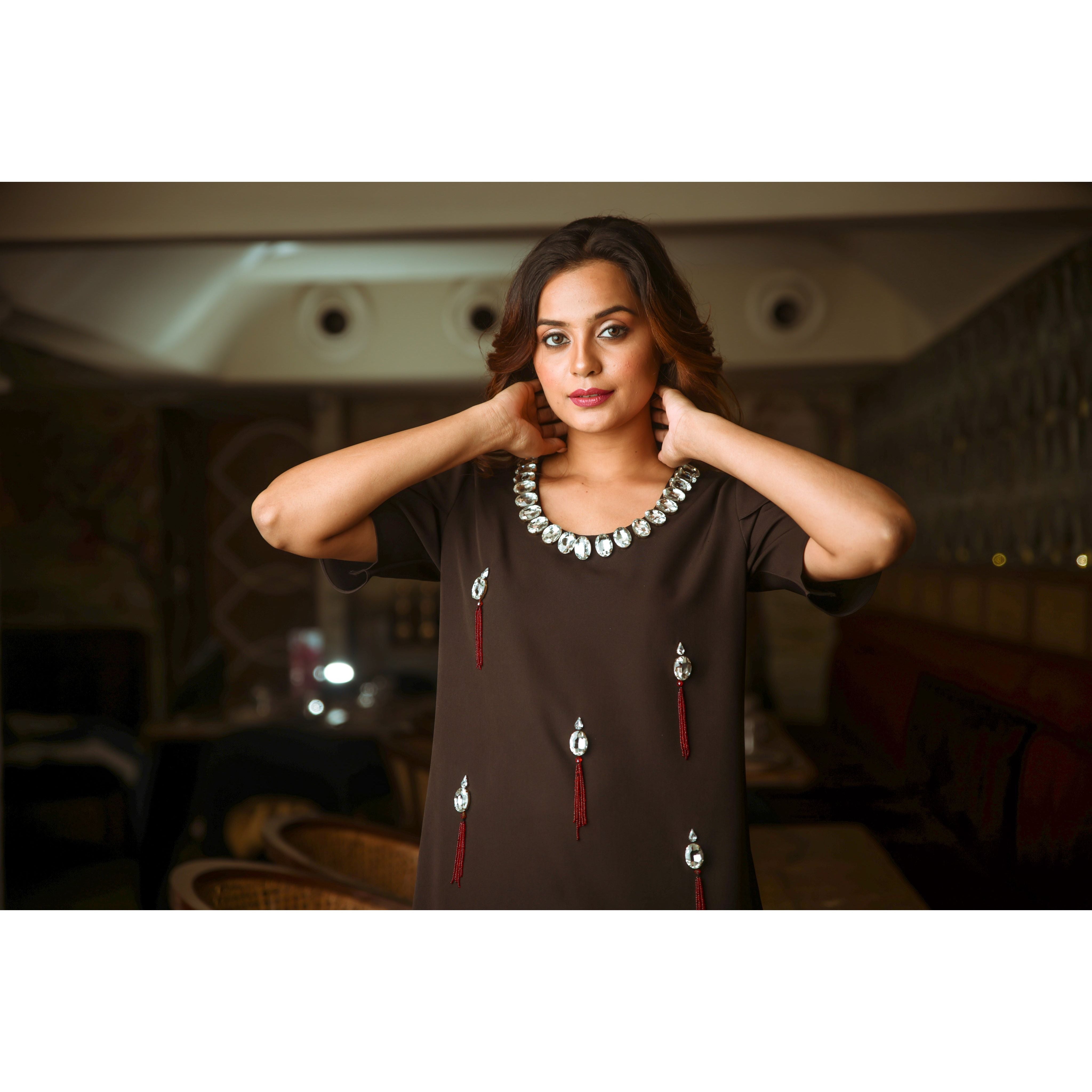 Long embellished dress