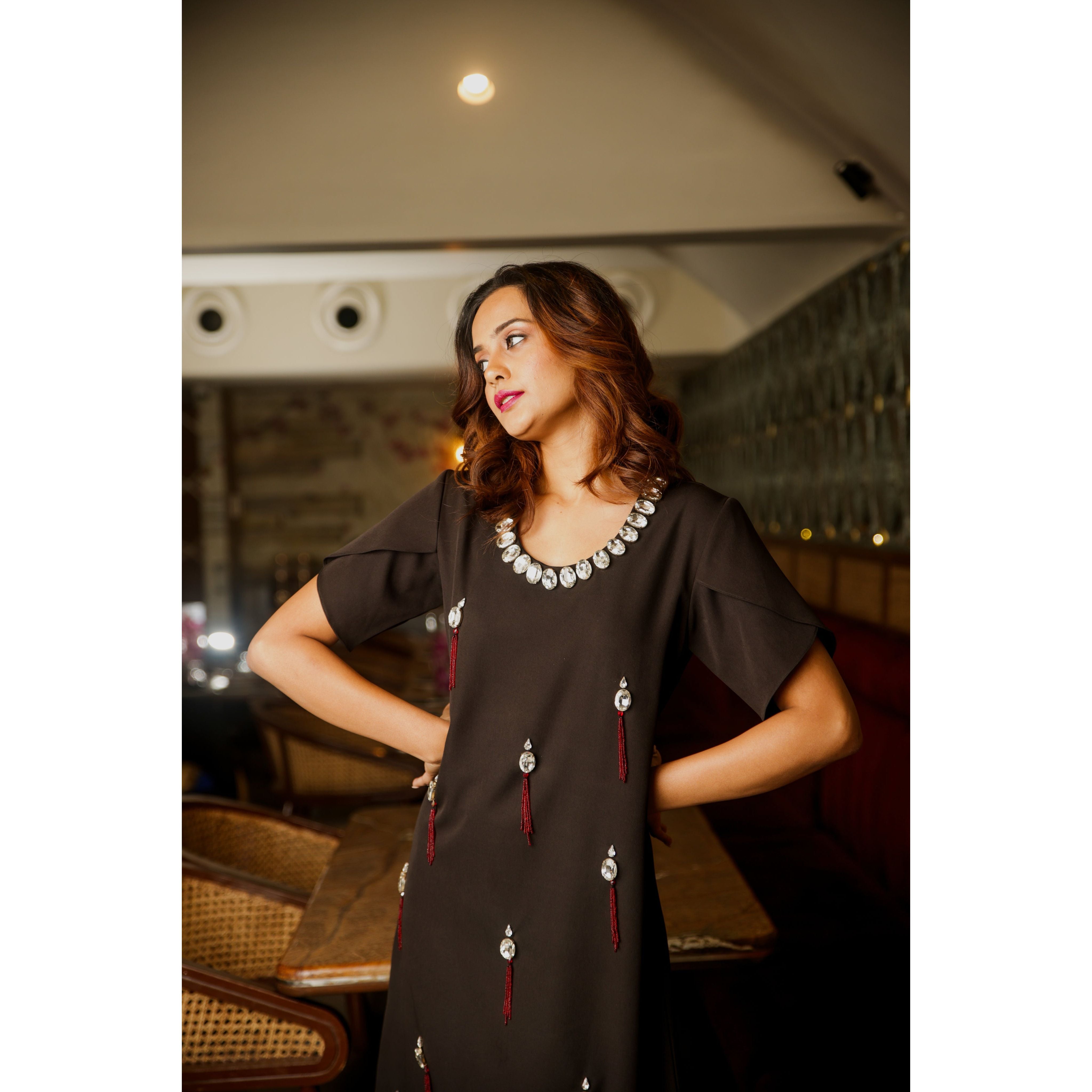 Long embellished dress